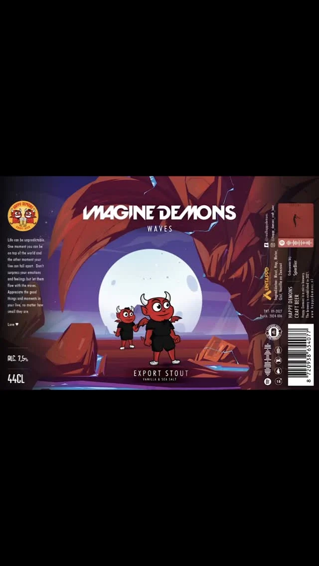Onze nieuwe etiket van de Imagine Demons - Waves. Wat vinden jullie ervan? Kom hem voor het eerst proeven op 26 september bij @cpuntcafe vanaf 20:00 uur

@imaginedragons @imaginedragonsflamily #imaginedragons #beer